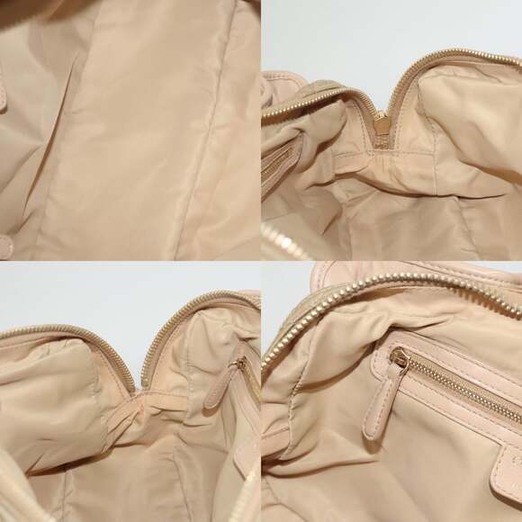 DIOR Canage Hand Bag Nylon Beige Gold - Picture 12 of 14